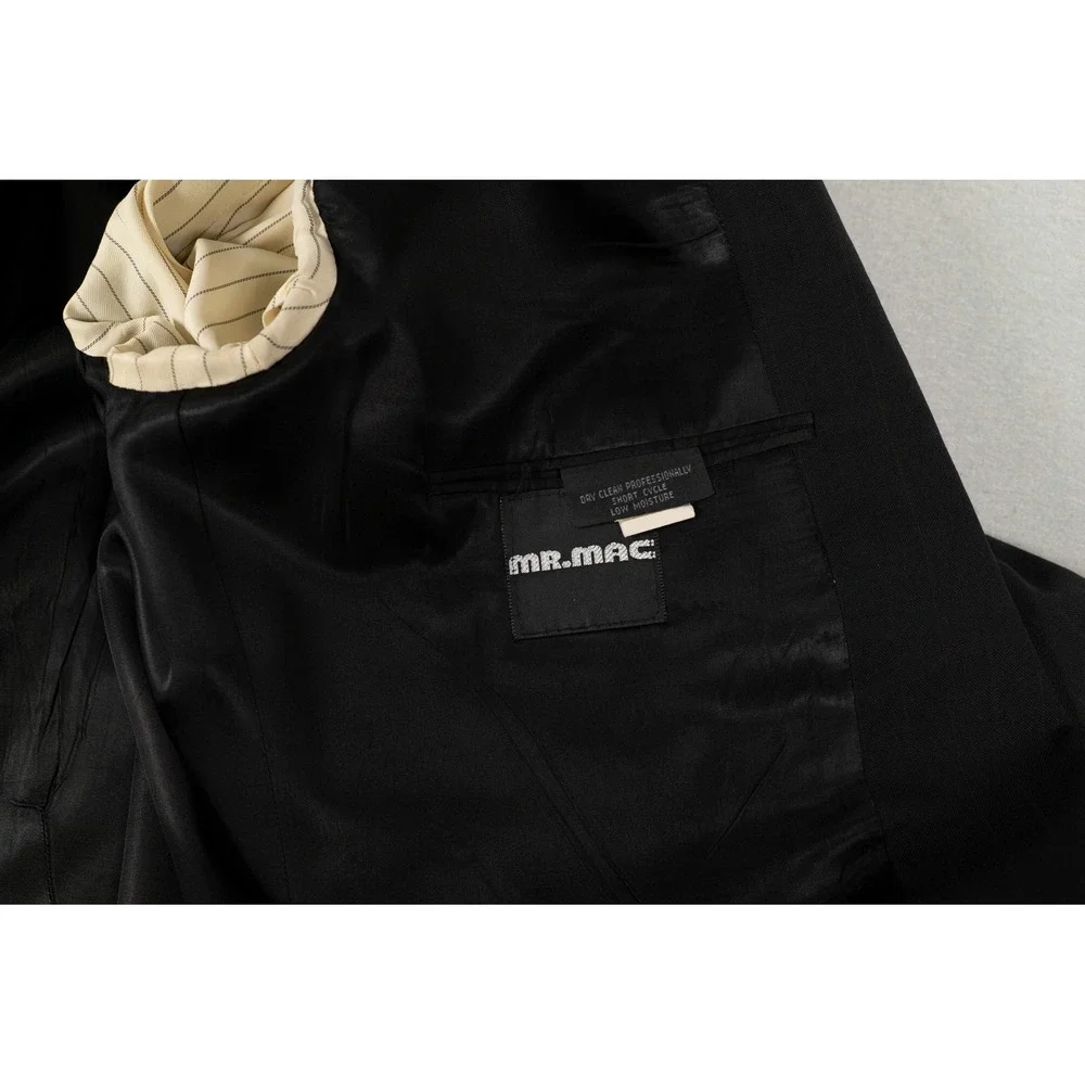 Vintage Christian Dior Monsieur Black 100% Wool Blazer Sport Coat Men's 46R USA